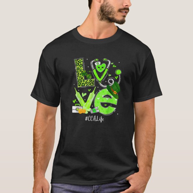 CCA Nurse Life Kärlek Lucky St Patrick Day RN Nurs T Shirt (Framsida)