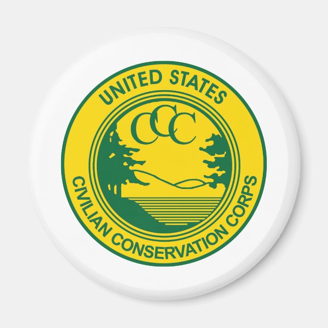CCC Civilian Conservation Corps minnesstund Magnet (Framsidan)