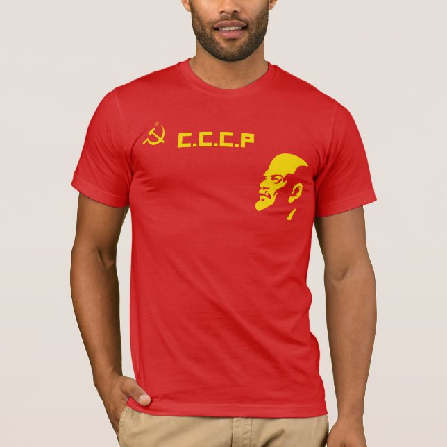 CCCP bultar och skäraLenin den Retro T skjortan Tee Shirt (Framsida)