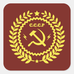 CCCP Hamer & Sickle Emblem Square Stickers Fyrkantigt Klistermärke