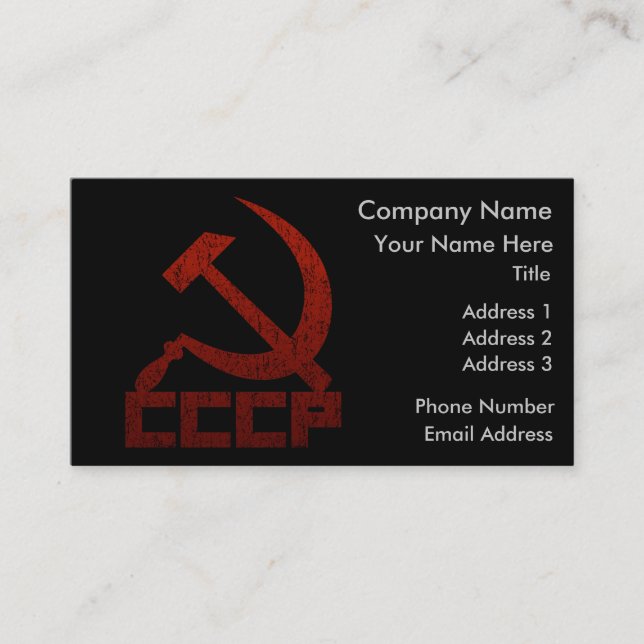 CCCP Hammaren och skäran Visitkort (Framsida)