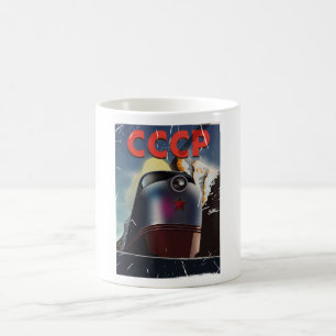 CCCP Retro vintage sovjetiskt tåg Affisch Kaffemugg