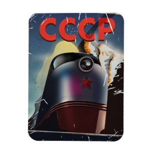 CCCP Retro vintage Sovjettåg Poster Magnet