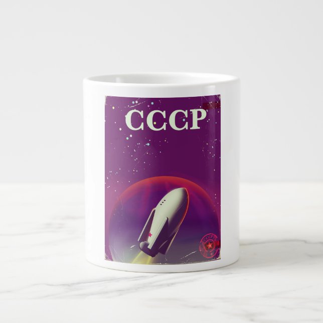 CCCP Sovjetiskt rymdlöplags resaffisch Jumbo Mugg (Framsidan)