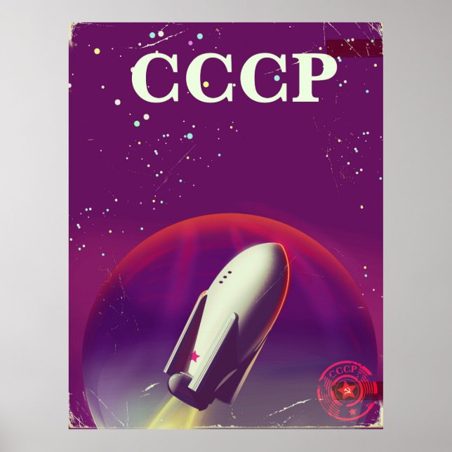 CCCP Sovjetiskt rymdlöplags reseposter Poster (Framsidan)