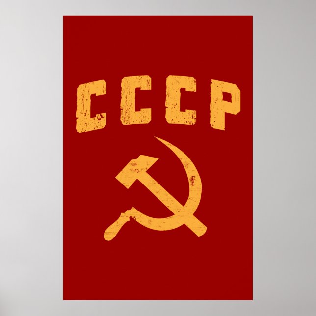 Cccp-vintage, rysk användarhammare och skärpa poster (Framsidan)
