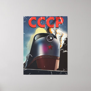 CCCP vintage Sovjetlokomotiv Poster Canvastryck
