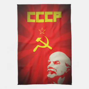cccpsovjet - facklig kommunistisk röd lenin russia kökshandduk