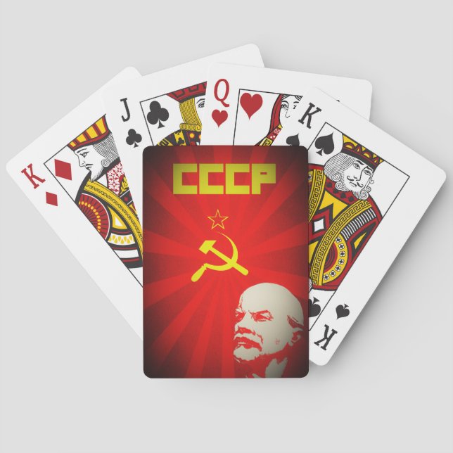 cccpsovjet - facklig kommunistisk röd lenin russia kortlek (Baksidan)