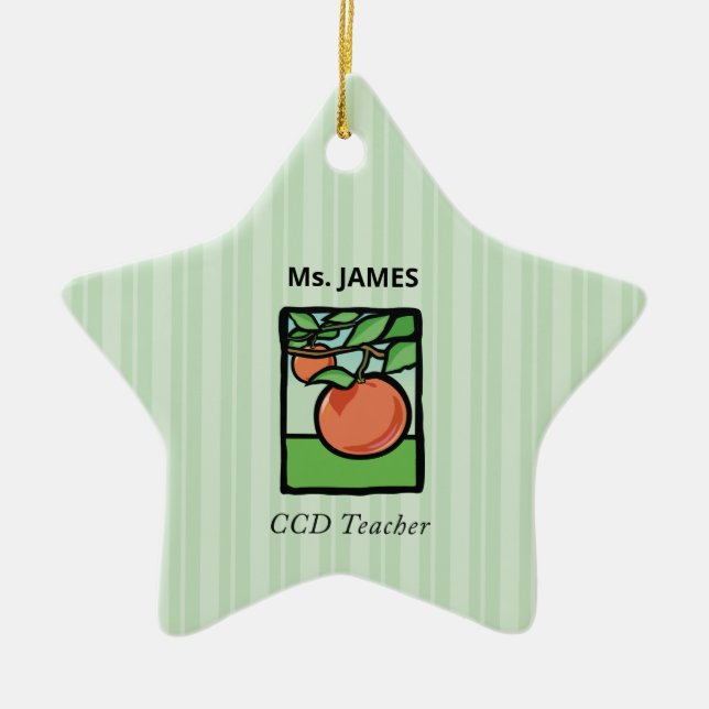 CCD Teacher Tack, Apple Julgransprydnad Keramik (Framsidan)