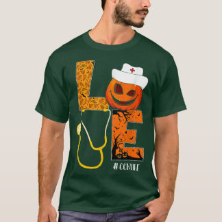 CCN Nurse Kärlek Nurse Life Halloween Pumpkin Cost T Shirt