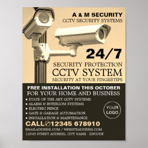 CCTV-kameror, CCTV-säkerhetsreklam Poster