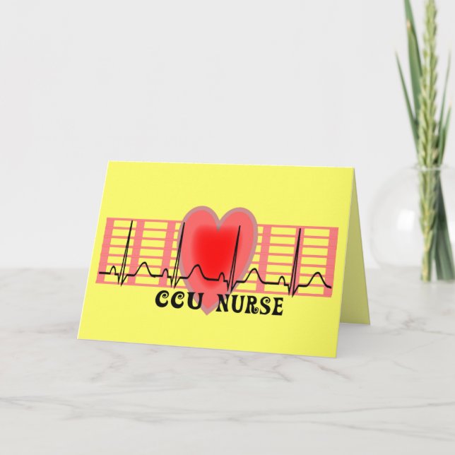 CCU Nurse Gift Ekg papper och hjärtdesign Tack Kort (Framsida)
