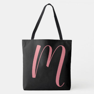 Ccustom M-skript, monogram, blacktote Tygkasse