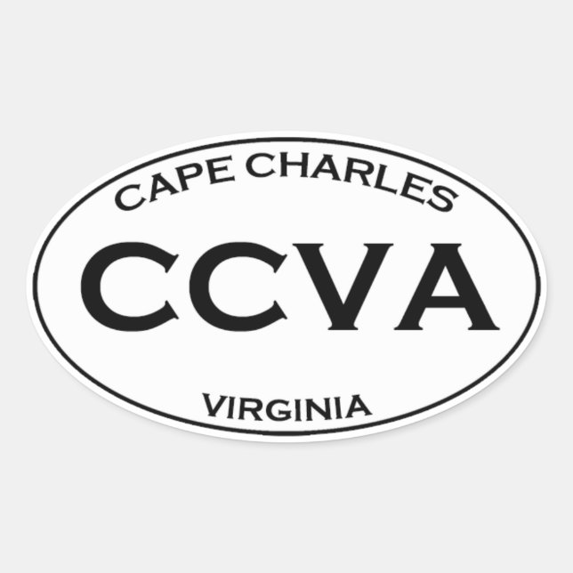 CCVA - Cape Charles Virginia Ovalt Klistermärke (Framsida)