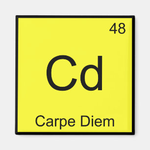 Cd - Carpe Diem Chemistry Inslag Symbol Funny Tee Magnet