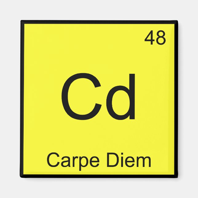 Cd - Carpe Diem Chemistry Inslag Symbol Funny Tee Magnet (Framsidan)