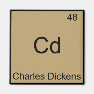 Cd - Charles Dickens Kemiskt Element Symbol T-Shir Magnet