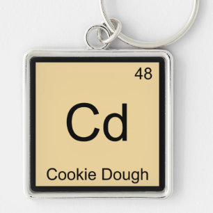 Cd - Cookie Dough Chemistry Inslag-symbol T-Shirt Fyrkantig Silverfärgad Nyckelring