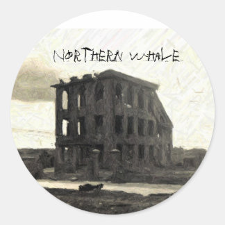 CD COVER-fästmärke Runt Klistermärke