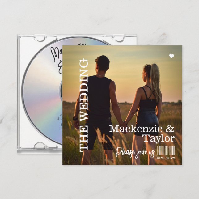 CD Foto Omslag Bröllop Inbjudningar (Fram/baksida)