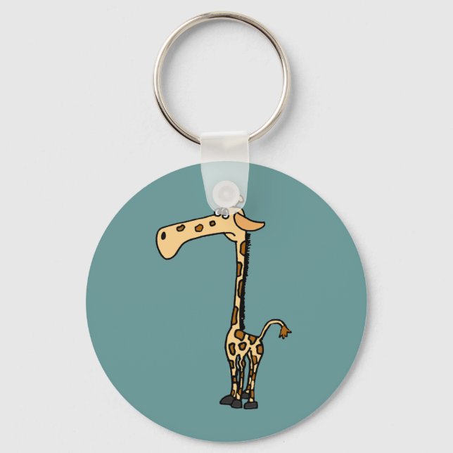 CD-funny Ledsen Giraffe Nyckelring (Framsida)