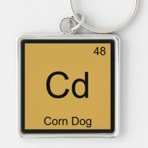 Cd - Maj-Hund-symbol för Inslag-kemi Fyrkantig Silverfärgad Nyckelring