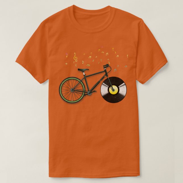 CD Music Bicycle Retro Cycling Biker T Shirt (Design framsida)