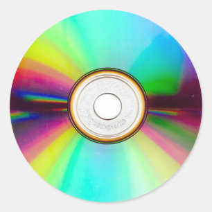 CD rundaklistermärkear Runt Klistermärke