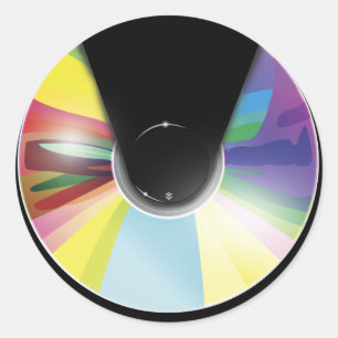 Cd-skivaklistermärke Runt Klistermärke