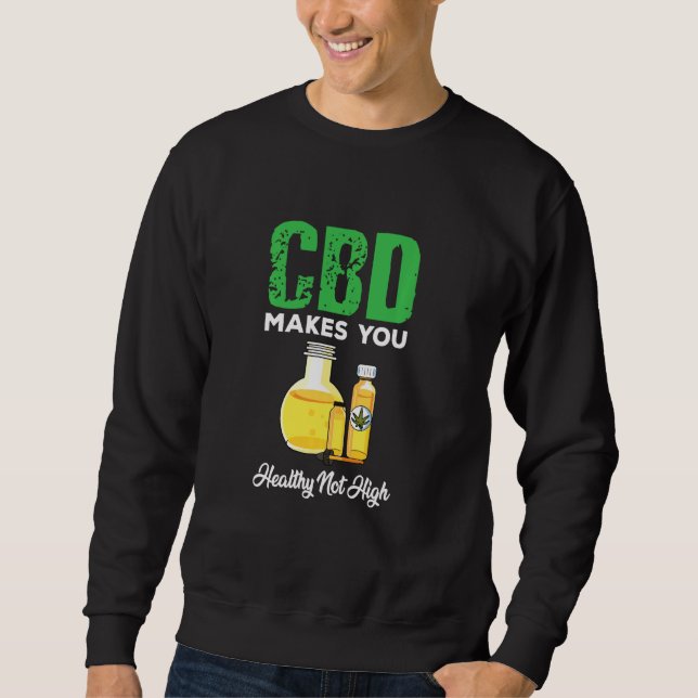 CdB-olja gör dig hälsosam, inte hög Lång Ärmad Tröja (Framsida)