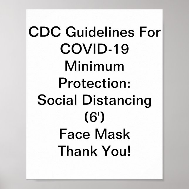 CDC:s riktlinjer för COVID-19 Poster (Framsidan)