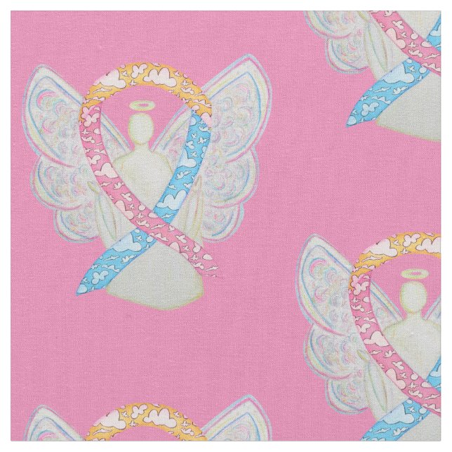 CDH Clouds Awareness Ribbon Angel Fabric Material Tyg (Närbild)