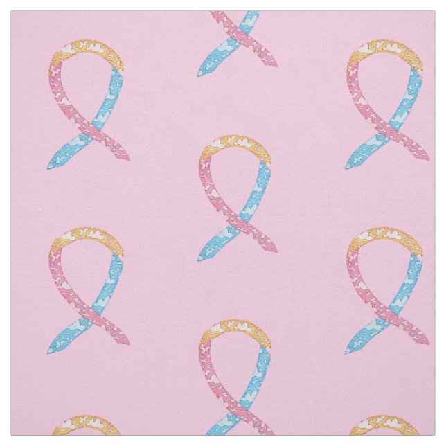 CDH Clouds Awareness Ribbon Fabric Anpassningsbar  Tyg (Provkarta)
