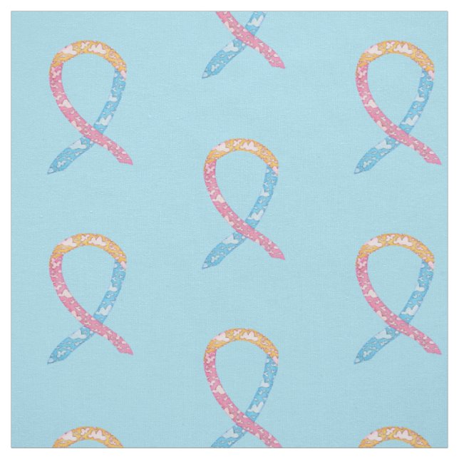 CDH Clouds Awareness Ribbon Fabric Anpassningsbar  Tyg (Provkarta)