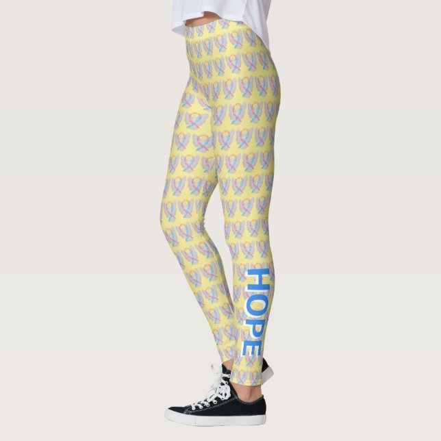CDH-medvetenhet Ribbon Hope Cure Cherub Leggings (Vänster)