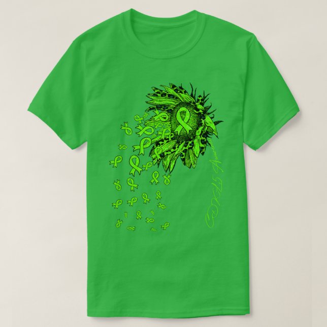 CDKL5 Medvetenhet Solrosblommor faller T Shirt (Design framsida)