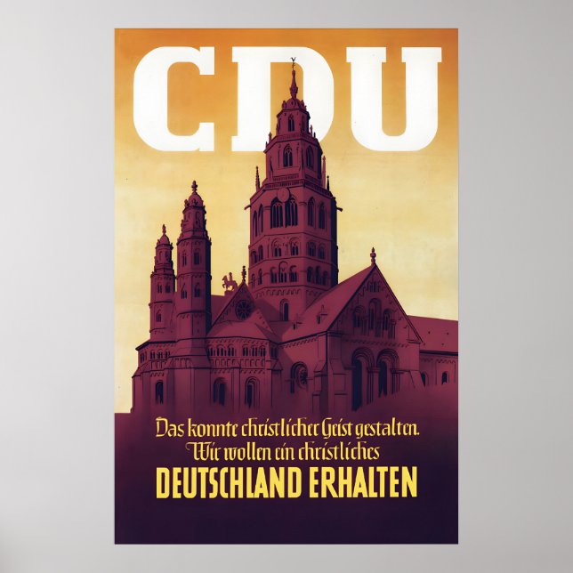 CDU Förbundsvalaffisch 1949 Bevara Tyskland Poster (Framsidan)