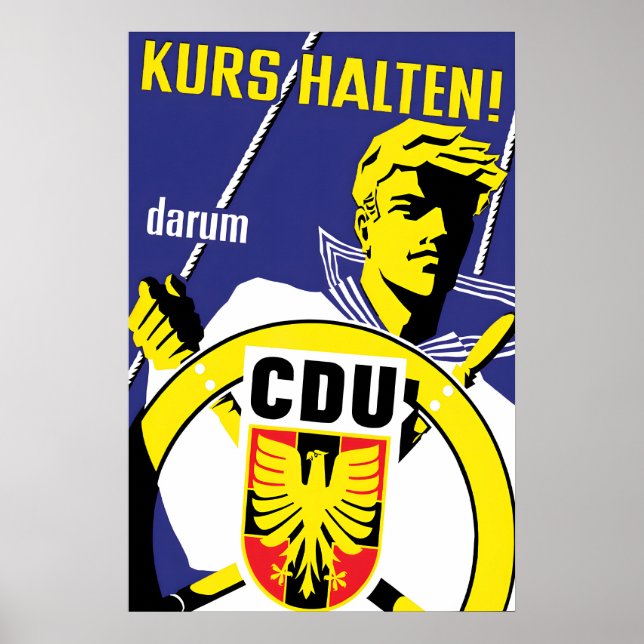 CDU valaffisch 1950-talet Håll riktningen! Poster (Framsidan)