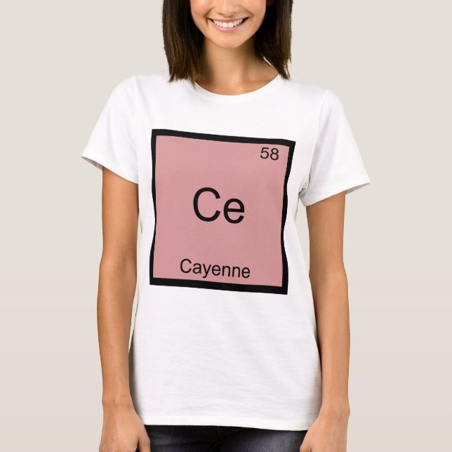 Ce - Cayenne Funny Chemistry Inslag Symbol Tee (Framsida)