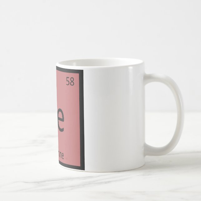 Ce - Cayennepeppar kemi Periodiska systemet Krydda Kaffemugg (Höger)