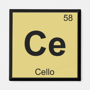 Ce - Cello Music Chemistry Periodic Bord Symbol Magnet