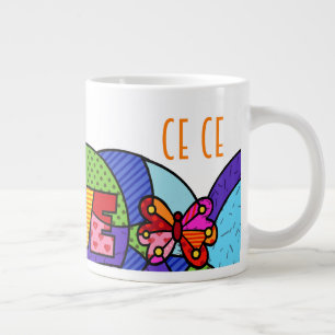 Ce CePop-konst, färgstark exklusiv Jumbo Mugg