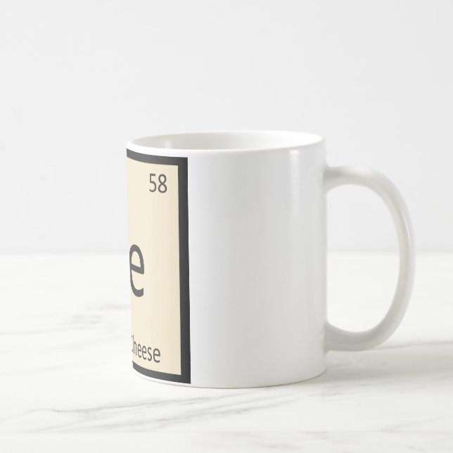 Ce - Gräddost Kemi Periodiska Systemet Symbol Kaffemugg (Höger)