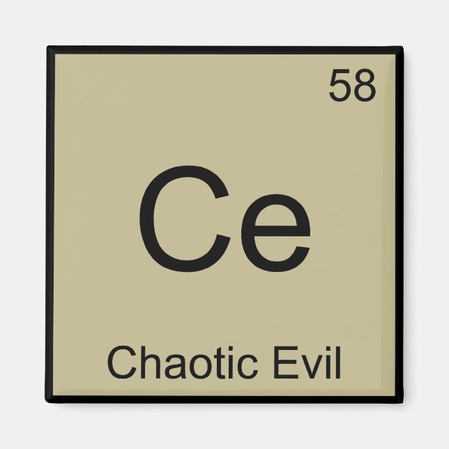 Ce - Kaotiskt Ond Kemi Element Symbol T-Shirt Magnet (Framsidan)