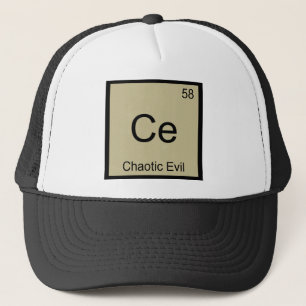 Ce - Kaotiskt Ond Kemi Element Symbol T-Shirt Truckerkeps
