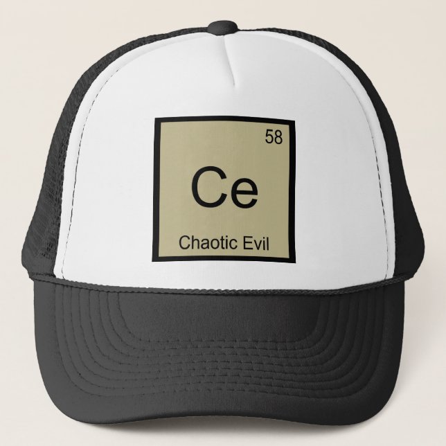 Ce - Kaotiskt Ond Kemi Element Symbol T-Shirt Truckerkeps (Framsida)