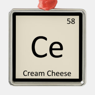 Ce - Kemisk kemi, periodisk Bord-symbol Julgransprydnad Metall