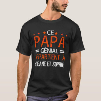 Ce Pappa Génial apportör Cadeau Personnalisé T Shirt