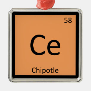 Ce - periodiskt bord för Chipotle pepparkemi Julgransprydnad Metall